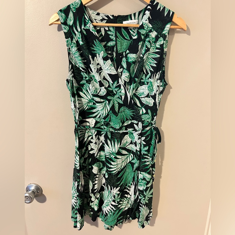 Calvin Klein tropical print skort romper, size 12